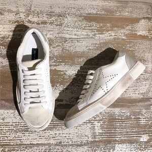 Steve Madden Steven Rezza Mixed Media Distressed Sneakers